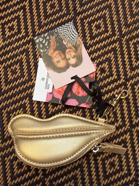 DVF FOR TARGET LIPS COIN POUCH bag charm keychain gold